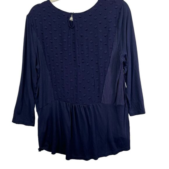 Boden Navy Swiss Dot Peplum Top size 14 - Picture 11 of 14